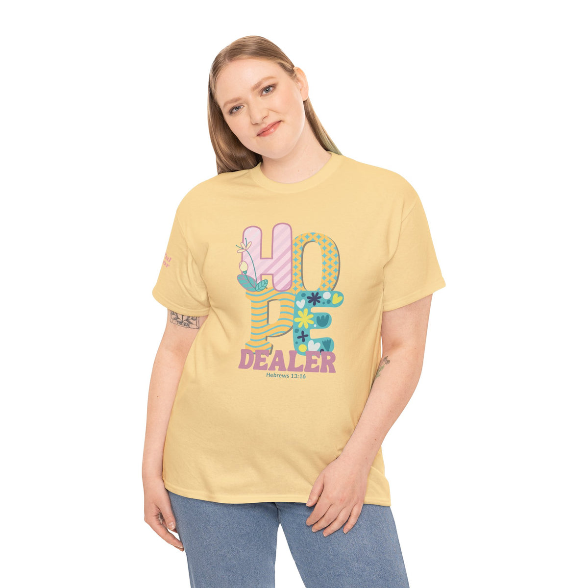 Christian Graphic Tee – Vintage Hope Dealer Design with Encouraging Message