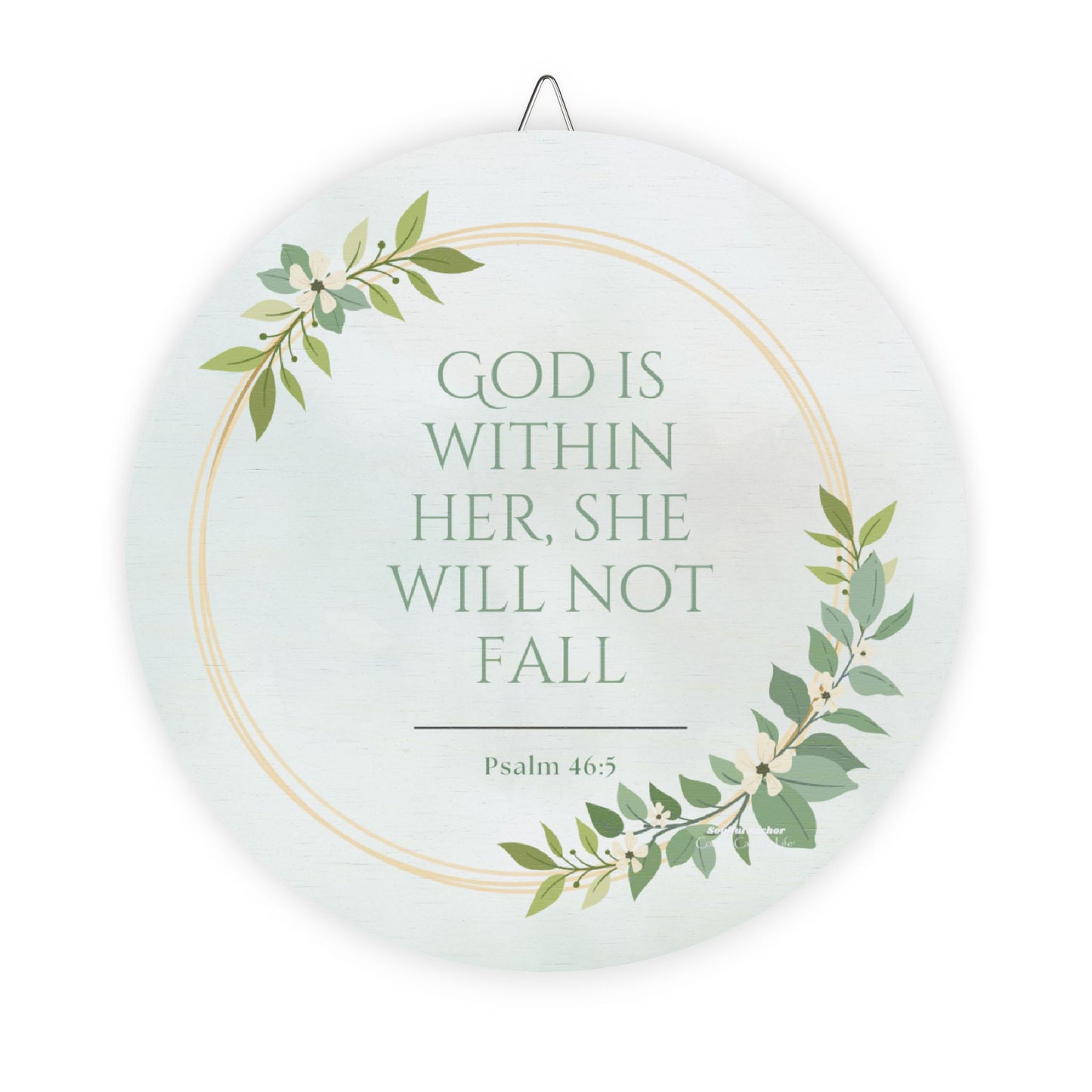 God Is Within Her, She Will Not Fall (Psalm 46:5) Wooden Wall Decor