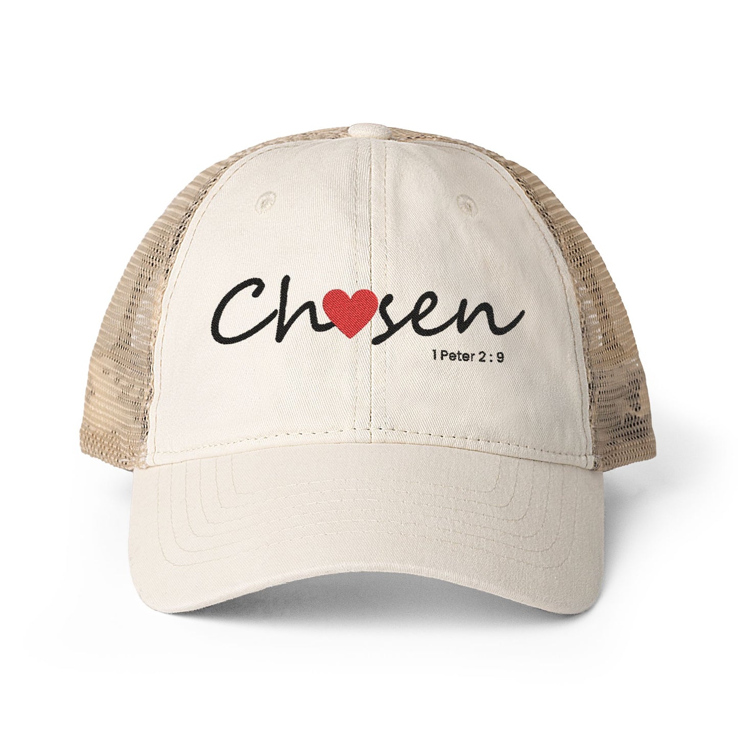 Christian Trucker Hat – Bible Verse Scripture Washed Meshback Cap