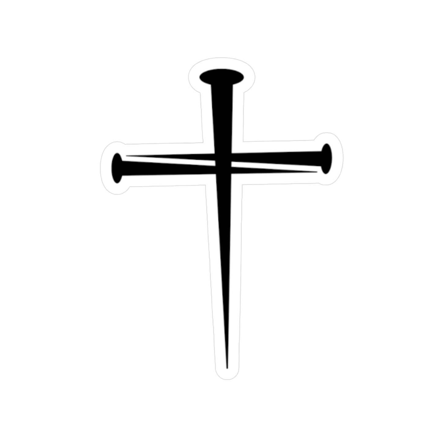 Black Nail Cross Vinyl Sticker — Christian Decal