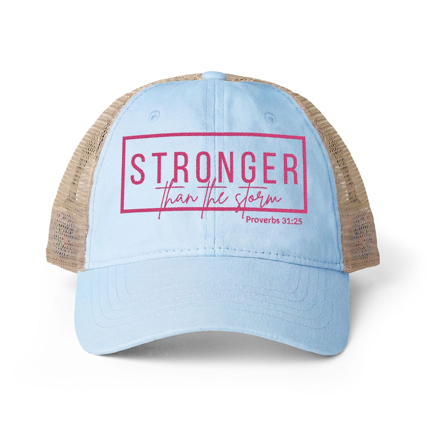 Christian Trucker Hat Women – Proverbs 31:25 Inspirational Meshback Cap
