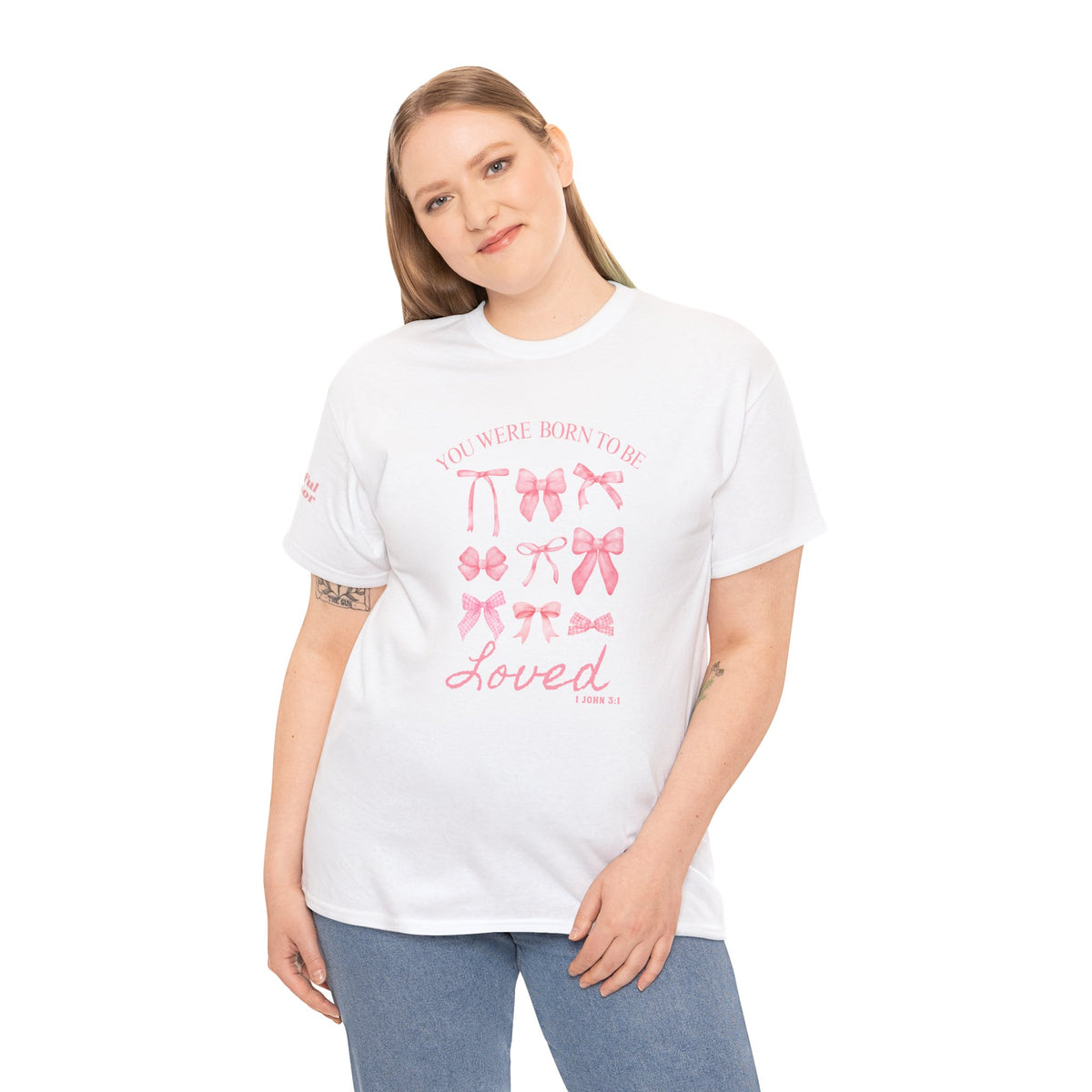 Christian Tshirt Women – 1 John 3:1 Soft Cotton Faith Tee