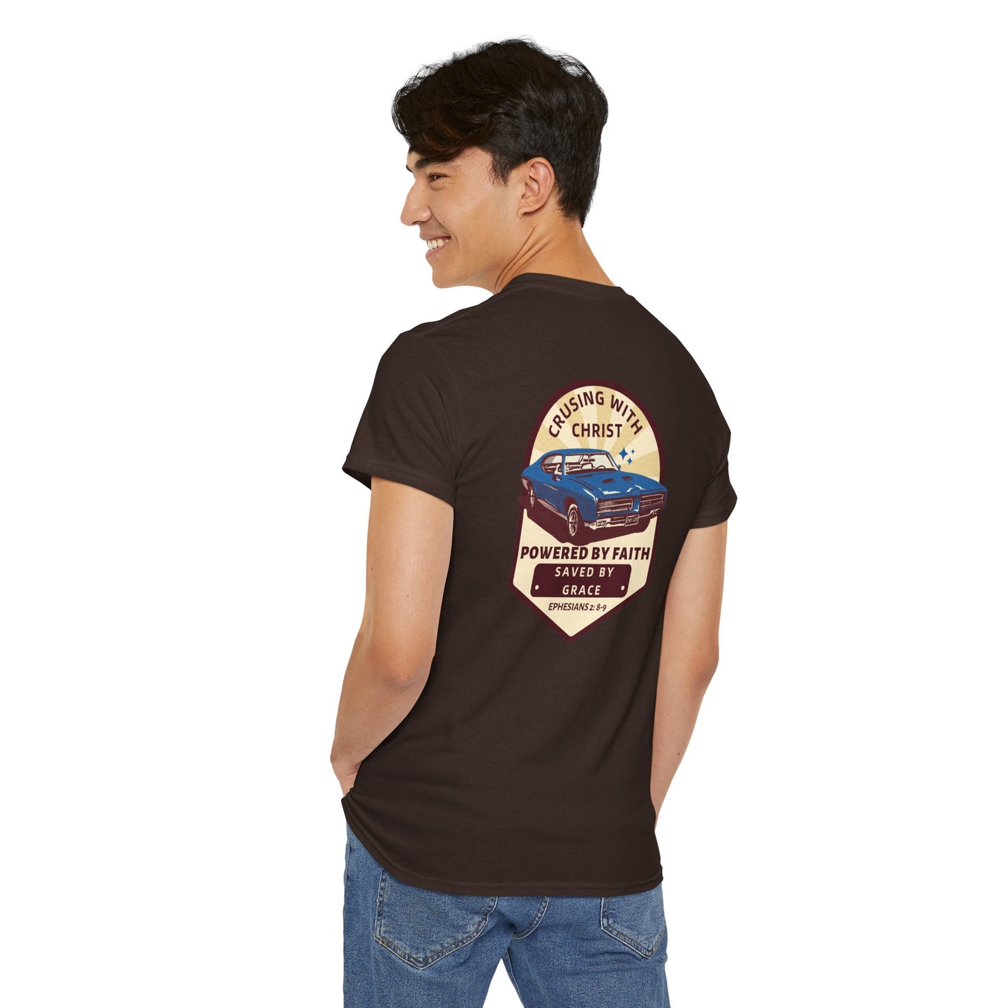Cruising with Christ T-Shirt (Ephesians 2:8-9) — Christian Faith Tee