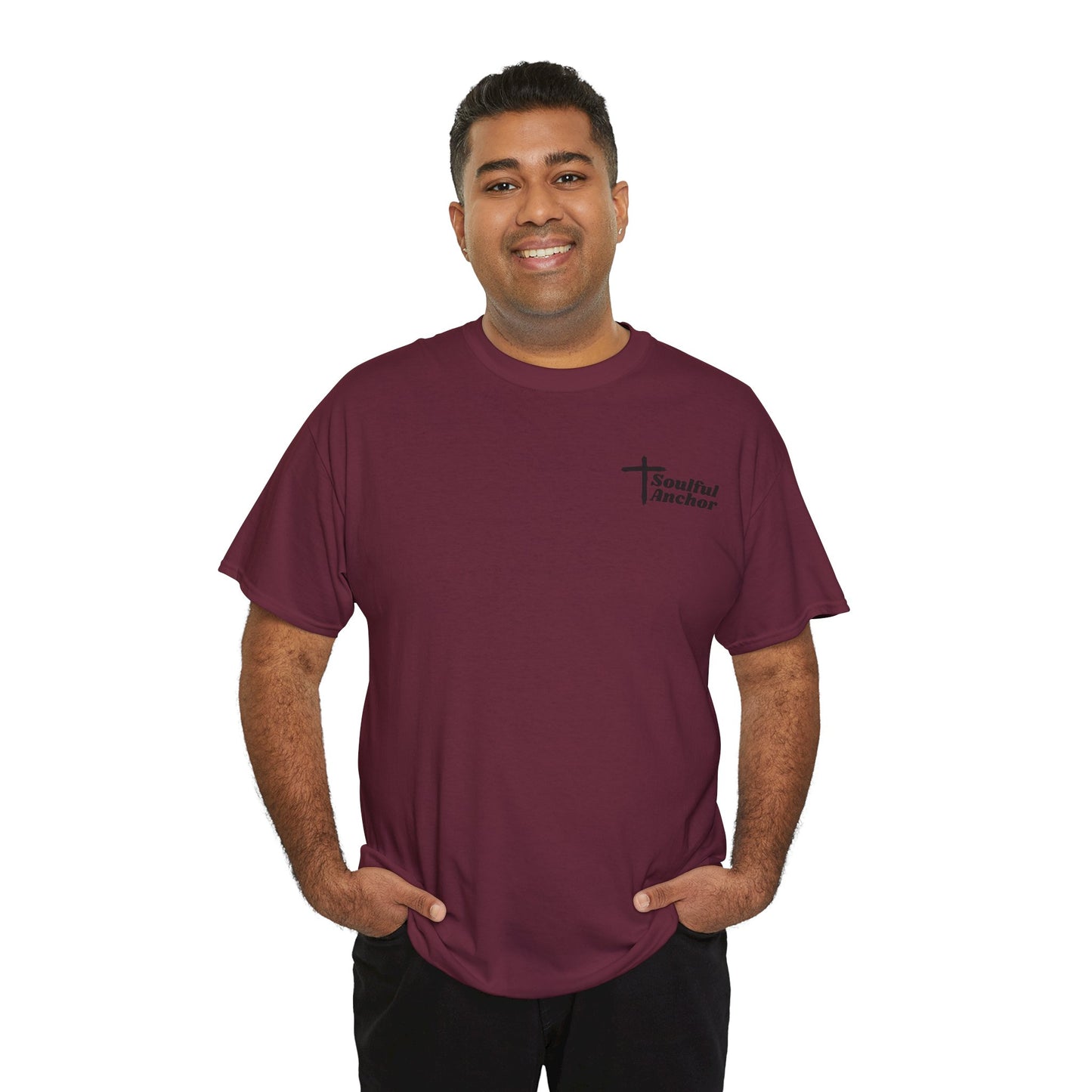 Christian T Shirt – Nail Cross Design with Scripture Message