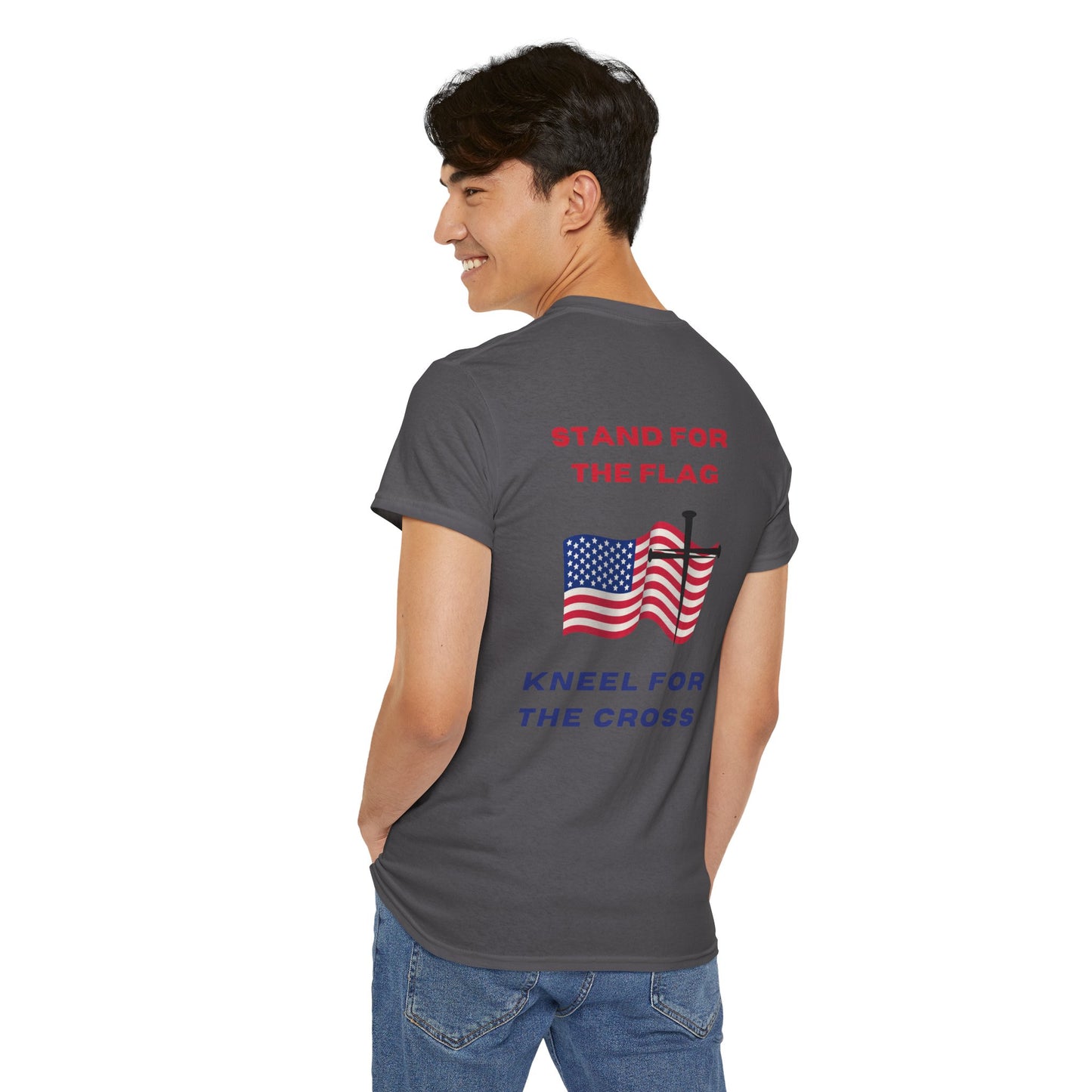Stand for Flag Kneel for Cross Shirt – 100% Cotton Faith Tee