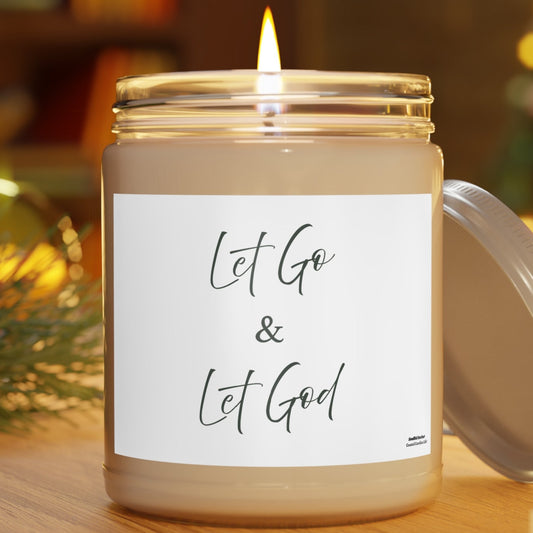 Let Go & Let God Soy Candle — 9oz Scented Jar with White Lid