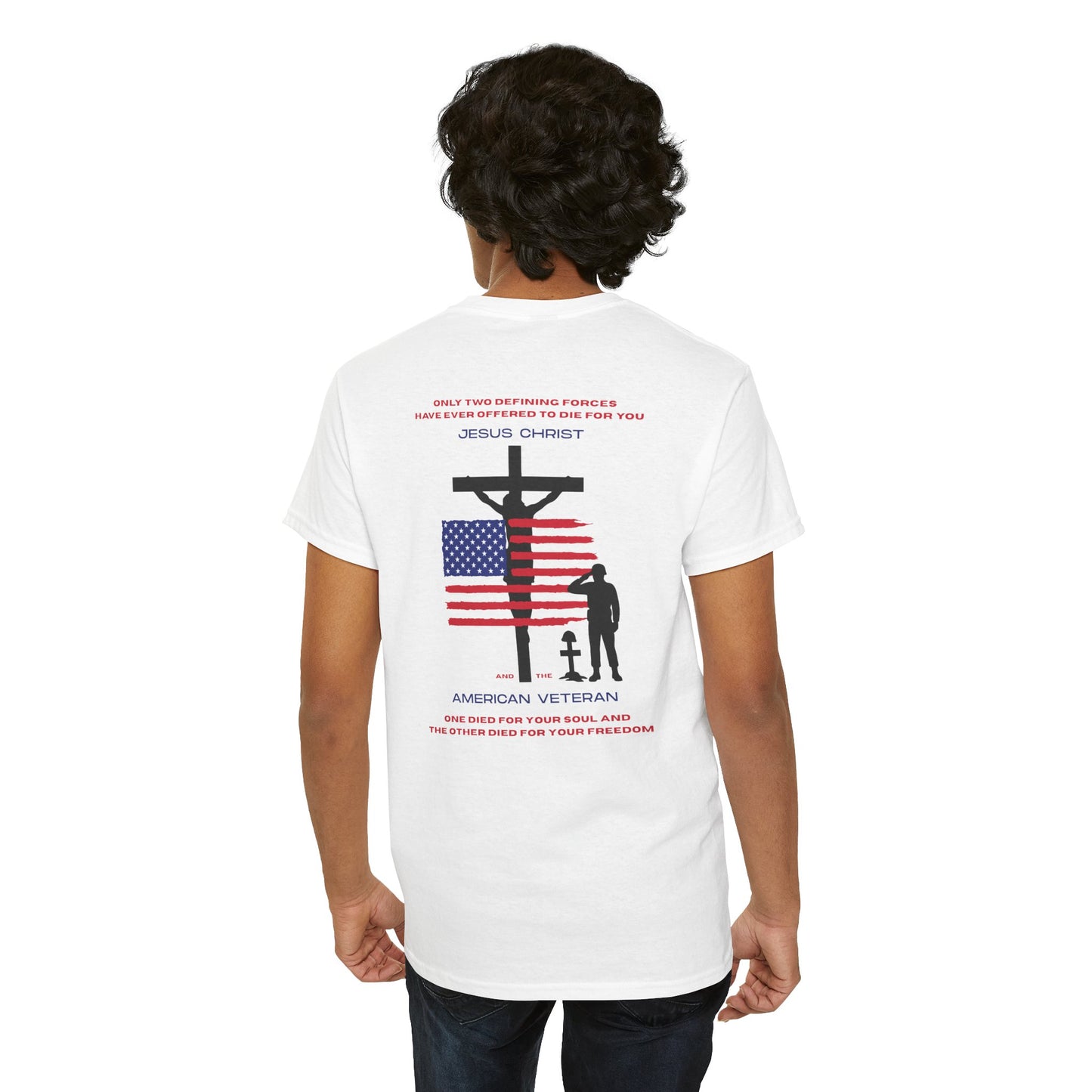 Patriotic Message Shirt – Honors Military and Faith Statement Tee