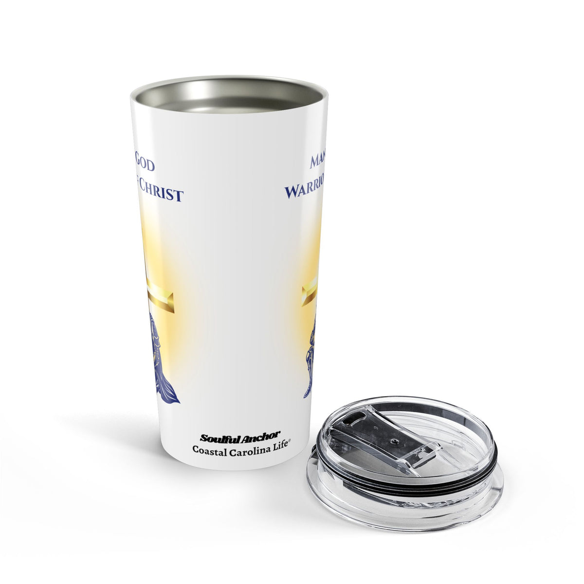 Christian Tumbler – 20oz Stainless Steel Knight Cross Gift for Men
