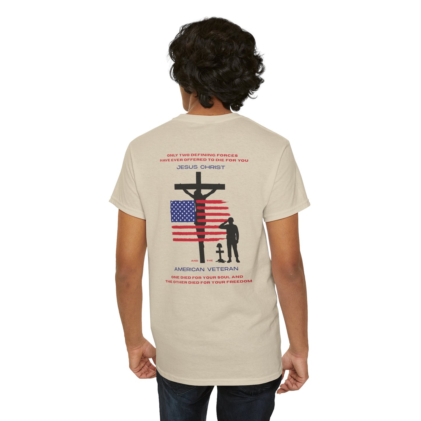 Patriotic Message Shirt – Honors Military and Faith Statement Tee