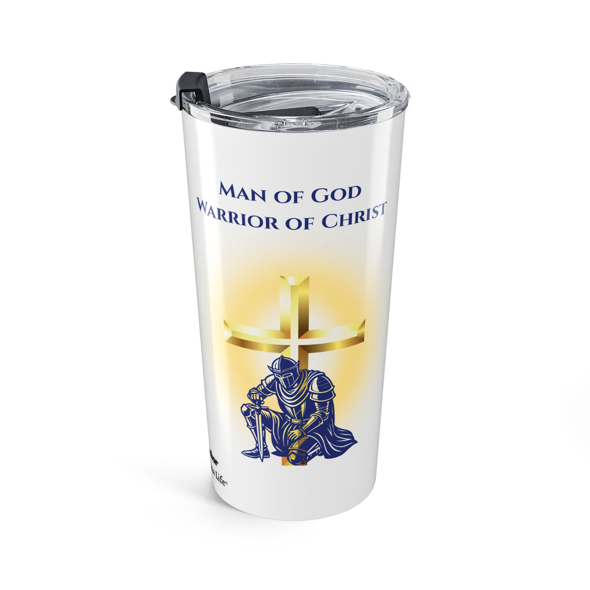Christian Tumbler – 20oz Stainless Steel Knight Cross Gift for Men