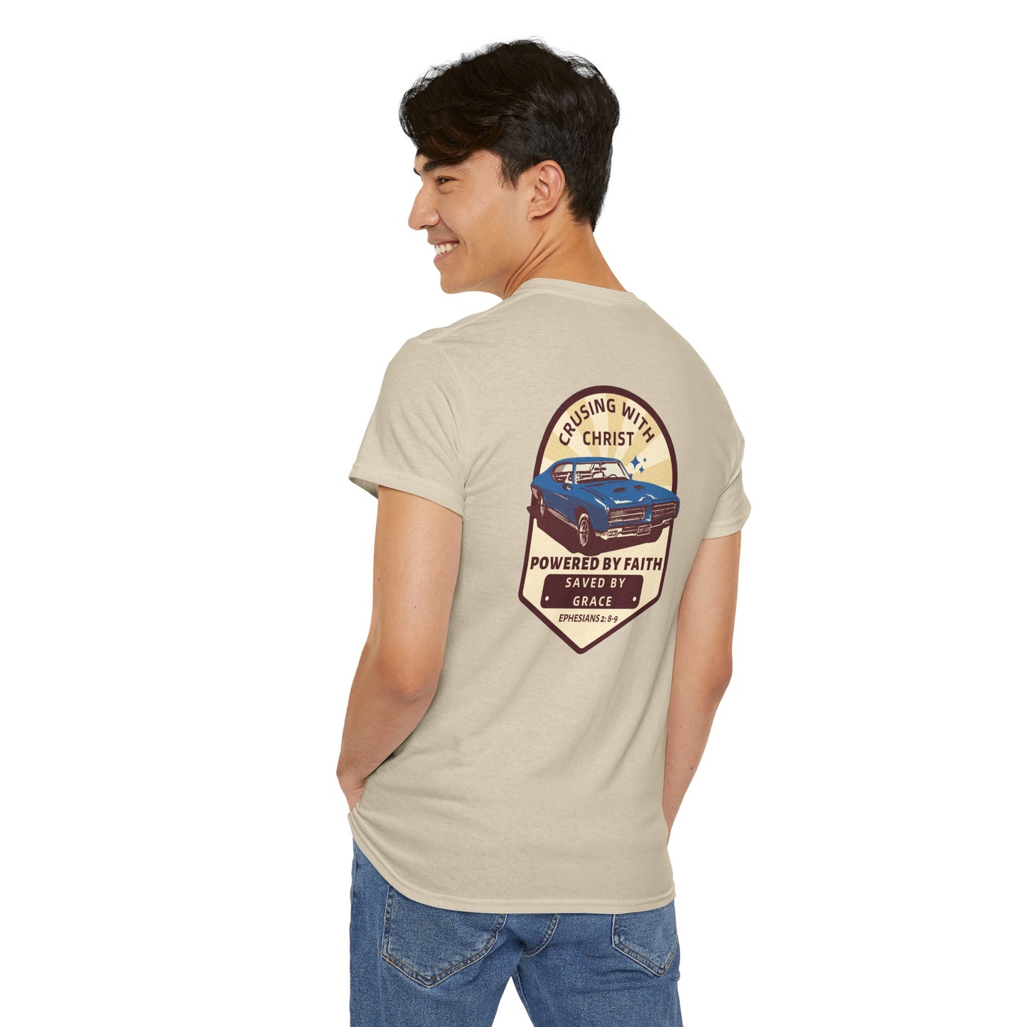 Cruising with Christ T-Shirt (Ephesians 2:8-9) — Christian Faith Tee