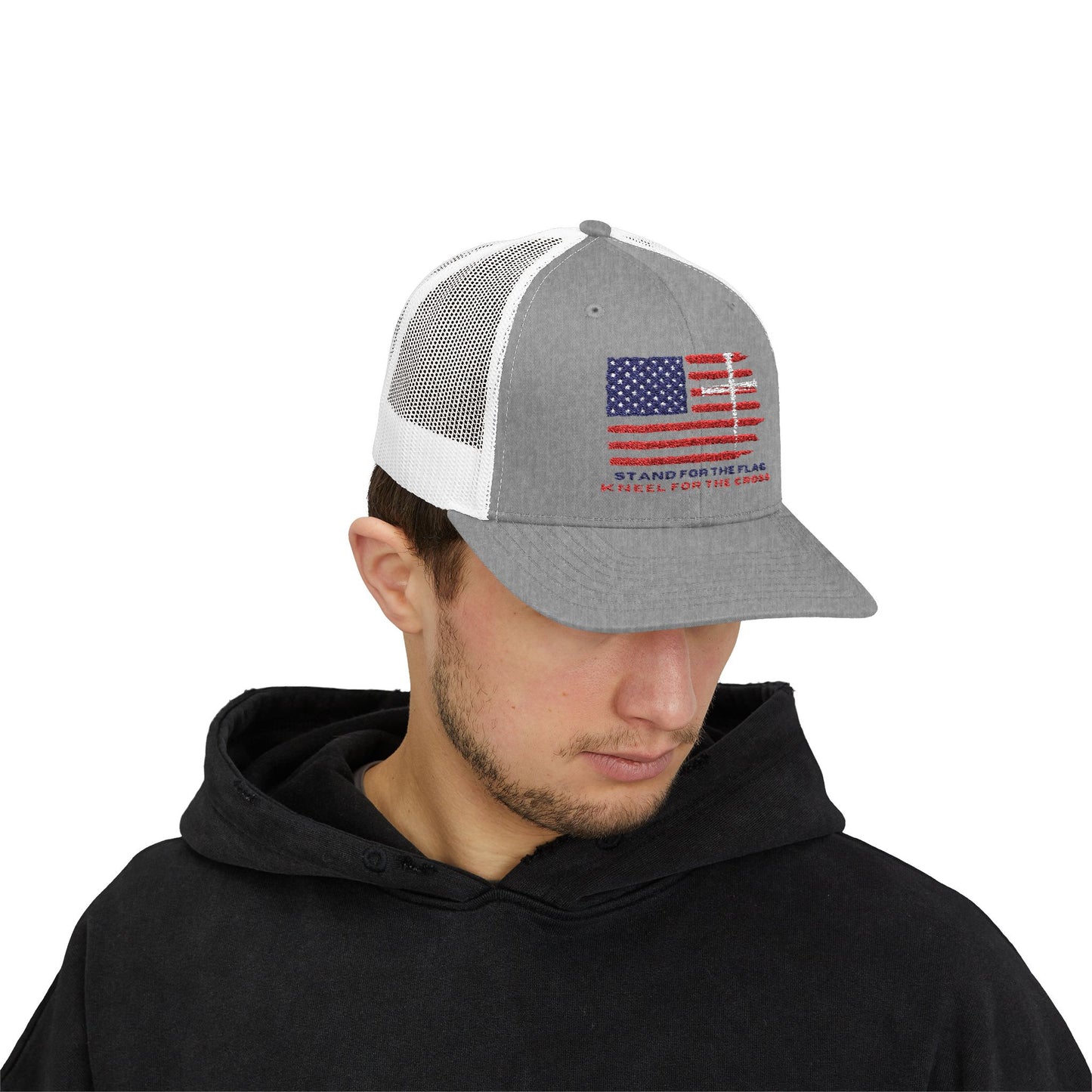 Stand for the Flag, Kneel for the Cross Snapback Trucker Hat