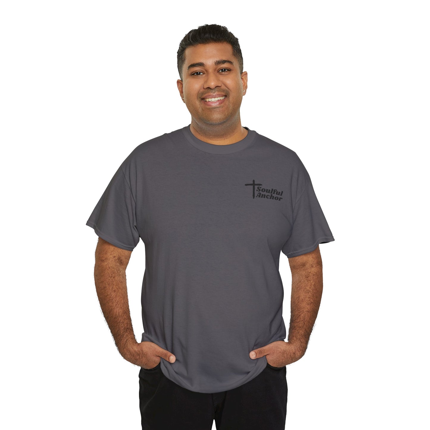 Christian T Shirt – Nail Cross Design with Scripture Message