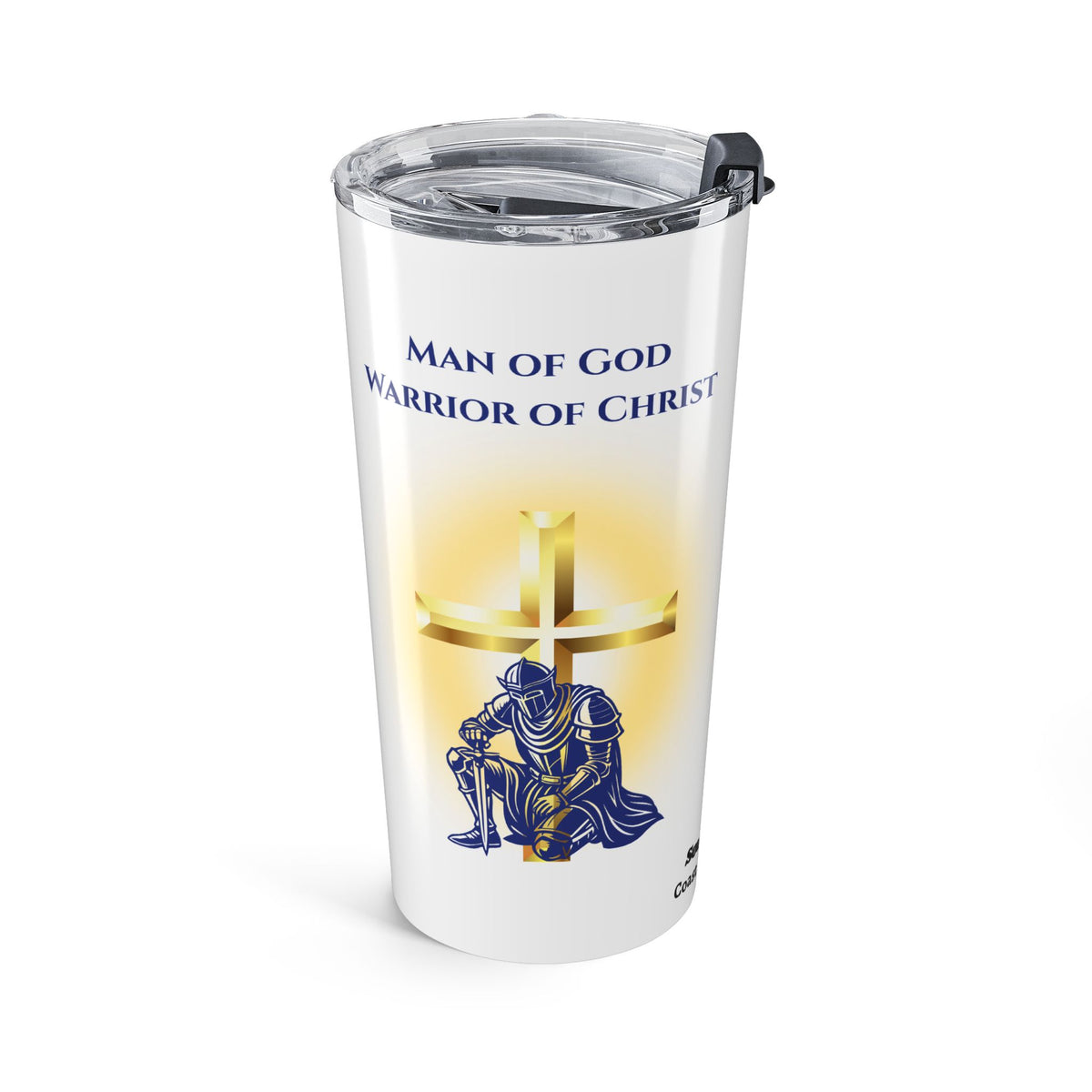 Christian Tumbler – 20oz Stainless Steel Knight Cross Gift for Men