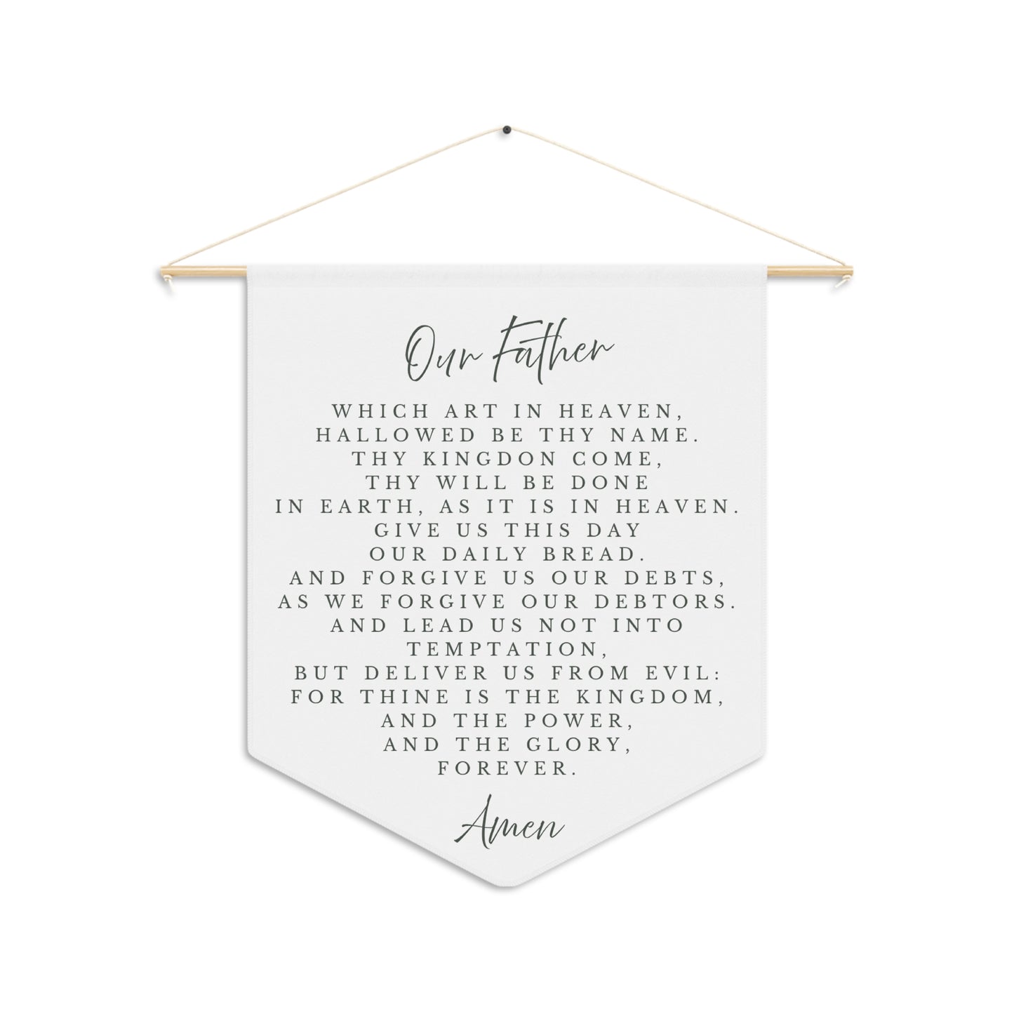 Pennant Wall Banner — ‘Our Father’ Lord’s Prayer Religious Home Decor