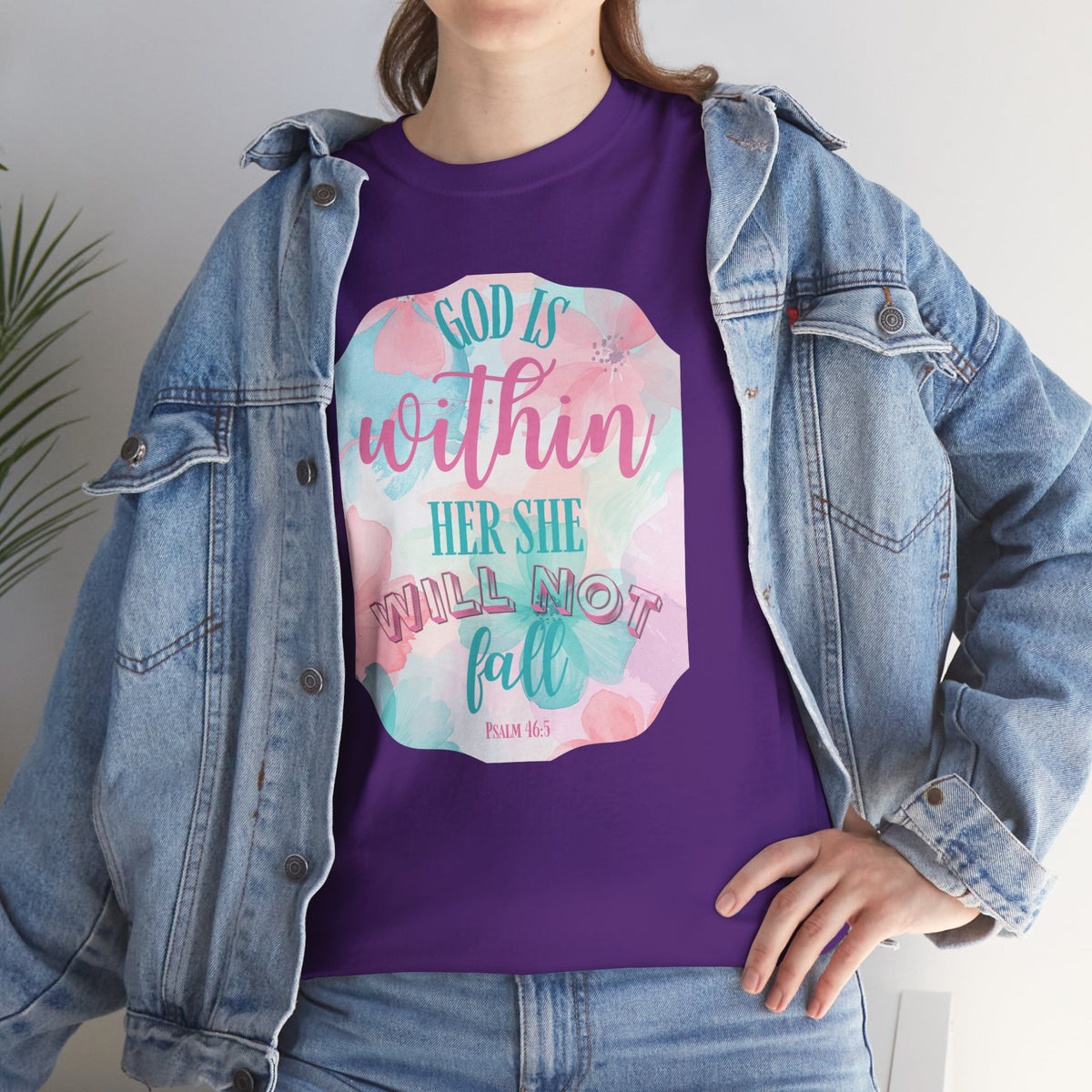 Christian Tshirt Women – Bible Verse Psalm 46:5 Faith Based Inspirational