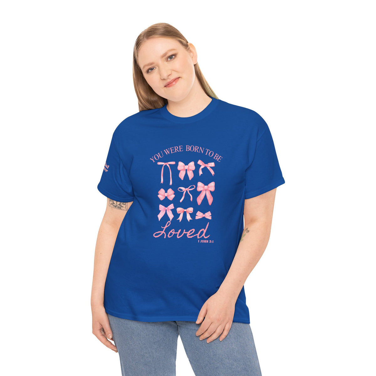 Christian Tshirt Women – 1 John 3:1 Soft Cotton Faith Tee