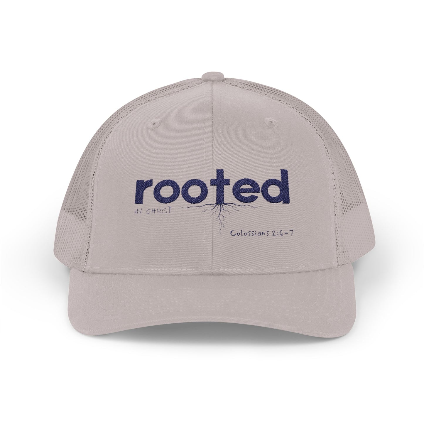 Christian Trucker Hat – Rooted in Christ Breathable Mesh Cap