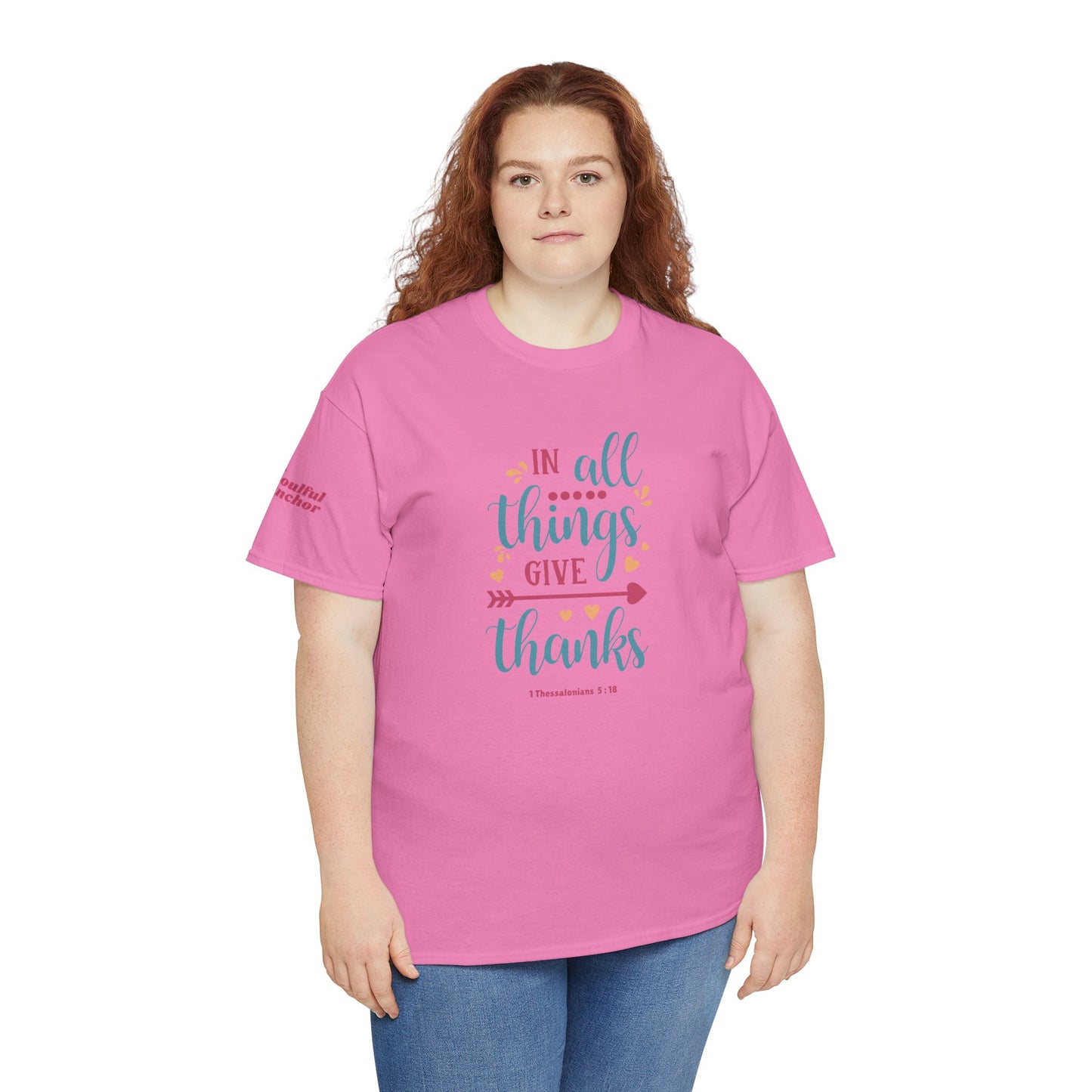 In All Things Give Thanks T-Shirt (1 Thessalonians 5:18) Christian Faith Tee