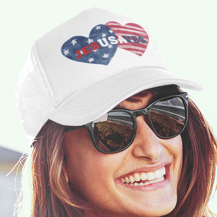 Patriotic Trucker Hat – Stars and Stripes Mesh Back Snapback