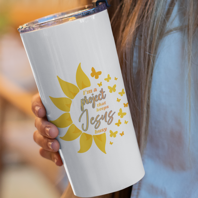 Christian Tumbler Women – 20oz Sunflower Faith Insulated Cup
