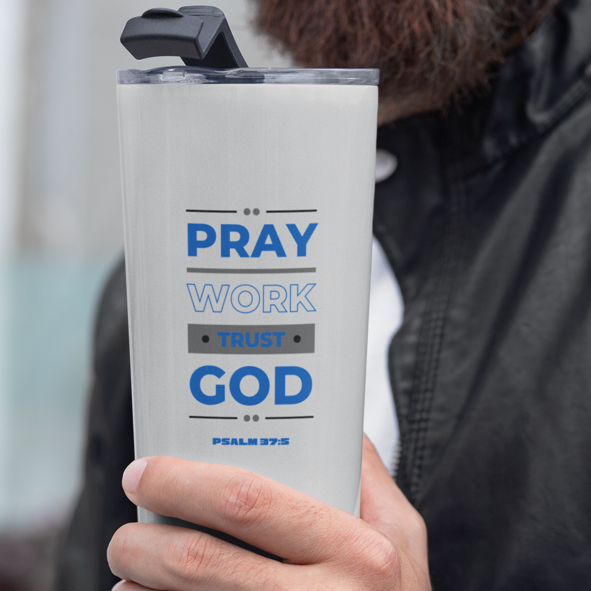 Christian Tumbler – 20oz Insulated with Psalm 37:5 Scripture Message
