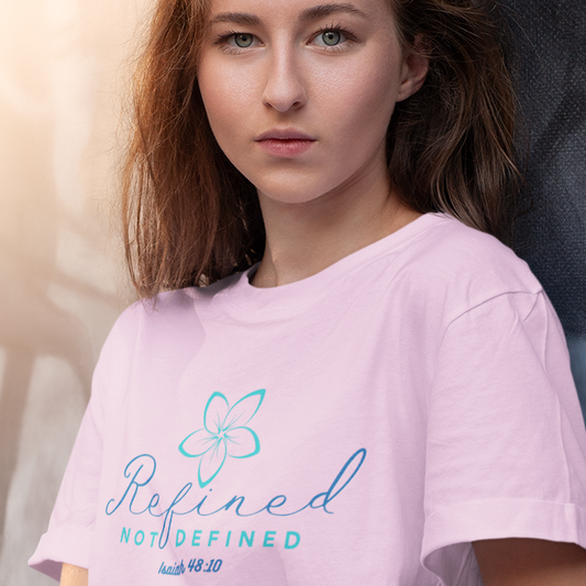 Christian T Shirt – Soft Breathable Cotton Isaiah 48:10 Faith Statement