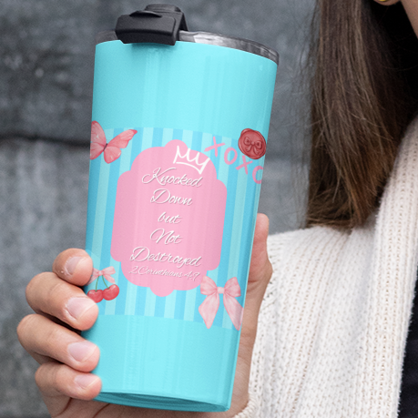 Scripture Tumbler – 20oz Insulated with 2 Corinthians 4:8-9
