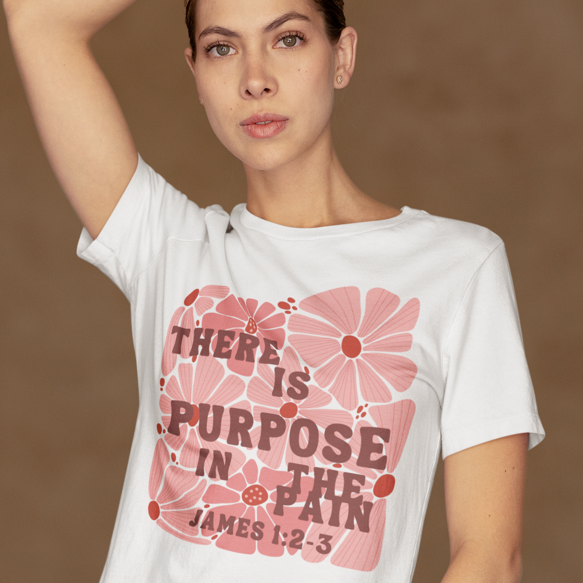 Christian Encouragement Shirt - Purpose in Pain Message James 1:2-3