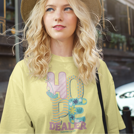 Christian Graphic Tee – Vintage Hope Dealer Design with Encouraging Message